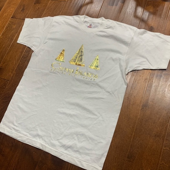 Vintage Cayman Islands White Gold T-shirt XL - Picture 1 of 8